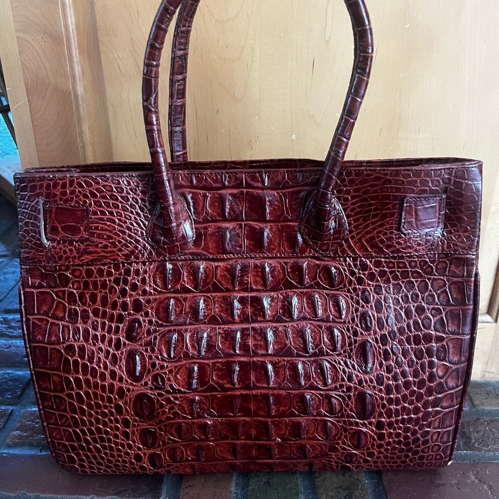 Veari brown crocodile satchel purse - Picture 11 of 11